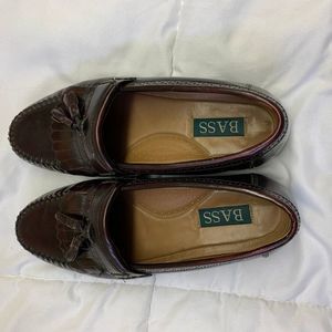 Mens Bass Dress Shoes 8D Cordovan Loafers Leather